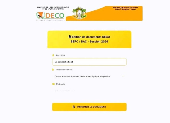 EPS au BEPC et au BAC : les candidats appelés à imprimer leurs convocations.