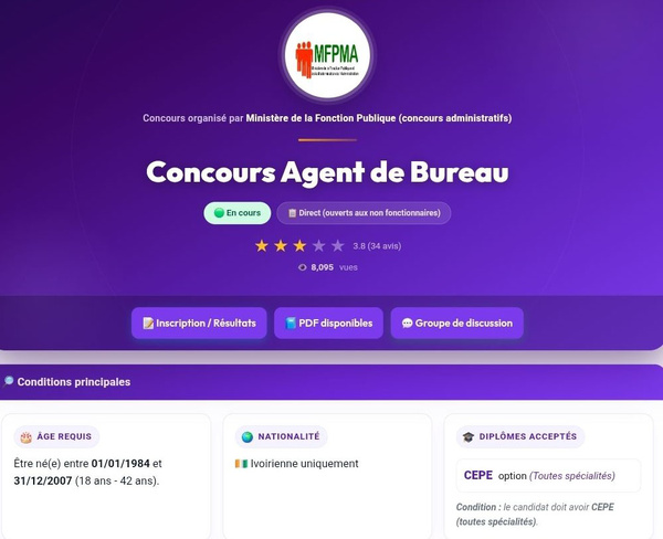 Concours administratifs 2026 : fin des inscriptions le 30 avril, voici le lien pour s’inscrire Concours administratifs 2026 : fin des inscriptions le 30 avril, voici le lien pour s’inscrire