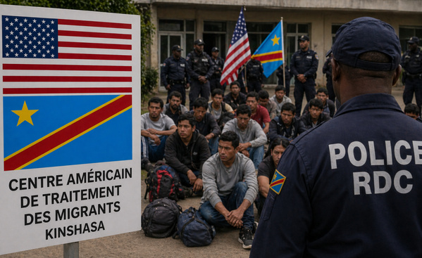 Des migrants sud-américains expulsés des États-Unis vers la RDC sont temporairement hébergés près de l’aéroport de Kinshasa, dans l’attente d’une solution de rapatriement.