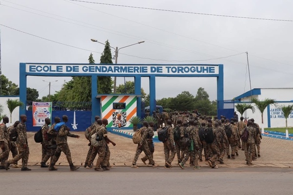 L'ecole de gendarmerie de Toroguhé. Images d'archives.