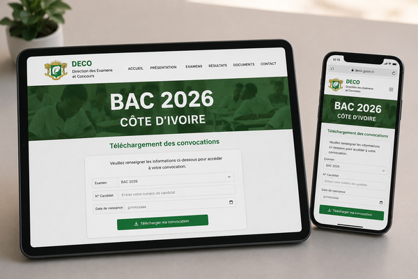 Retrait des convocations du BAC 2026 : téléchargement ouvert sur men-deco.org