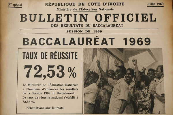 BAC 1969 : avec 72,53 % d'admis, la Côte d'Ivoire établit son record historique de réussite. BAC 1969 : avec 72,53 % d'admis, la Côte d'Ivoire établit son record historique de réussite.