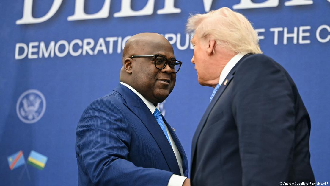 Le président de la RDC, Félix Tshisekedi, et Donald Trump en 2025.