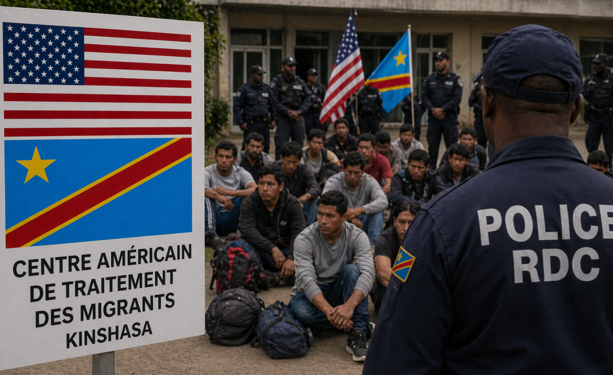 Des migrants sud-américains expulsés des États-Unis vers la RDC sont temporairement hébergés près de l’aéroport de Kinshasa, dans l’attente d’une solution de rapatriement.
