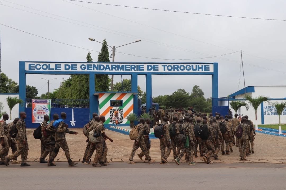 L'ecole de gendarmerie de Toroguhé. Images d'archives.