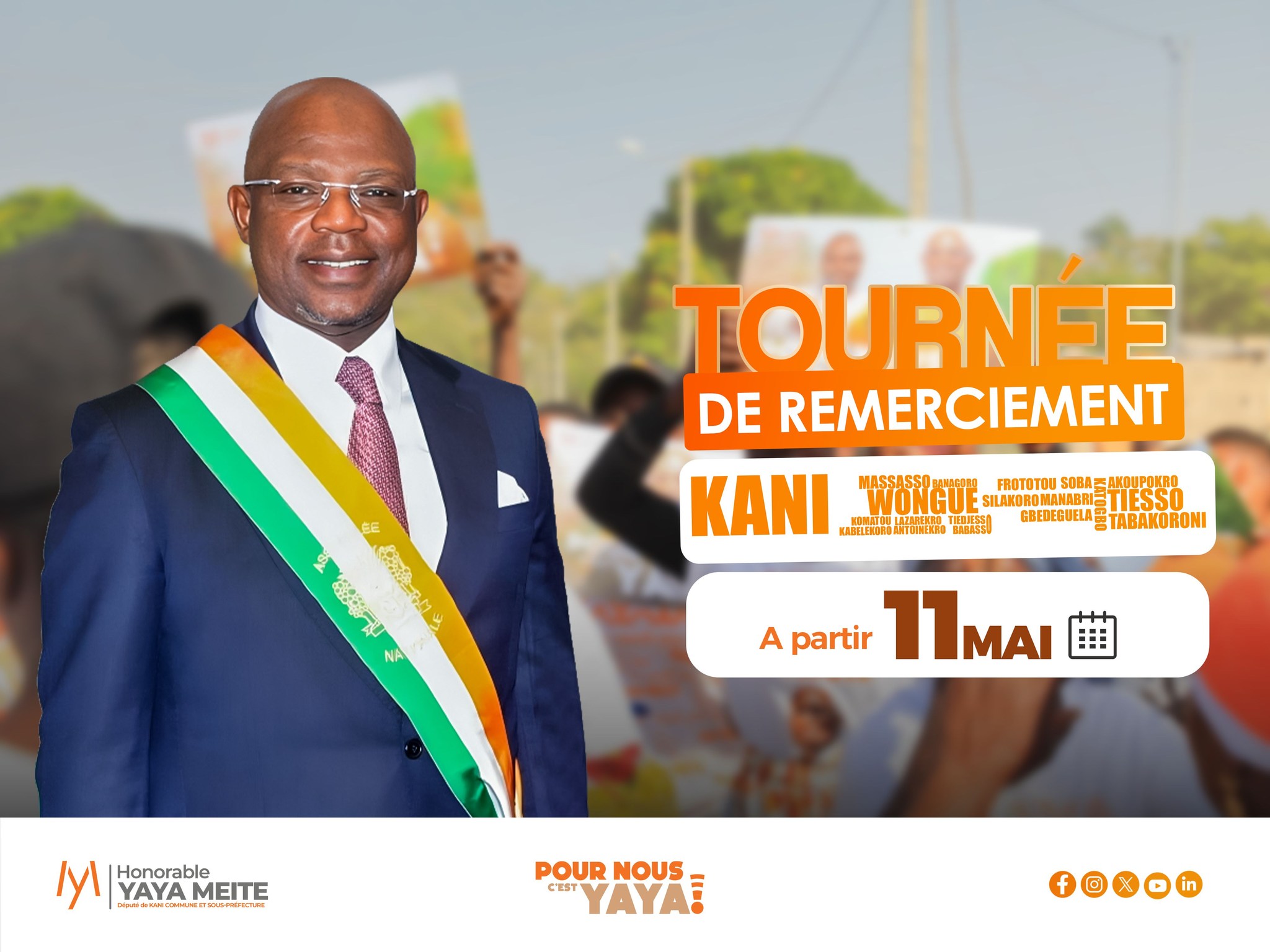Yaya Méité entame une grande tournée de remerciement et de proximité