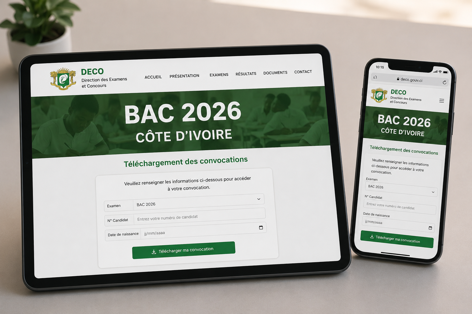 Retrait des convocations du BAC 2026 : téléchargement ouvert sur men-deco.org
