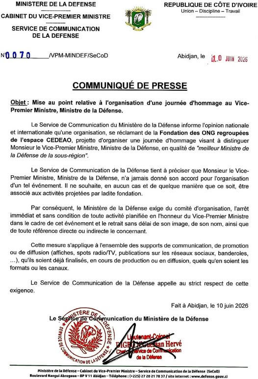 En image le communiqué