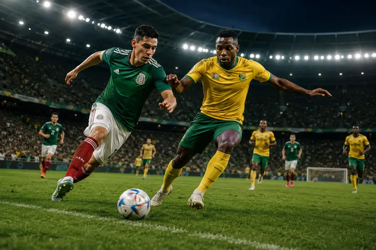Le Mexique réussit son entrée au Mondial 2026 en dominant l’Afrique du Sud (2-0), réduite à neuf joueurs.