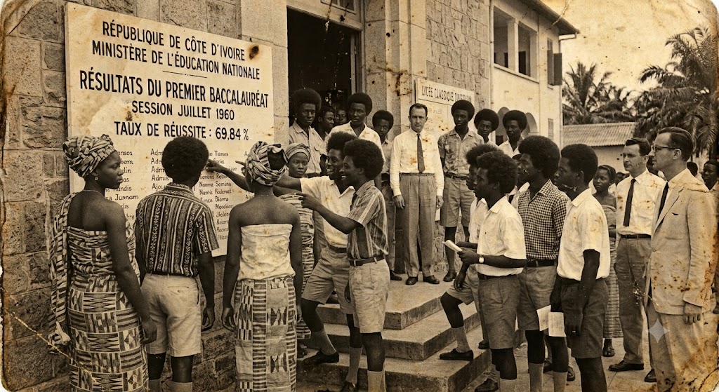 1960, résultat du premier Baccalauréat de Côte d'Ivoire.