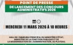Concours administratifs 2026 lancés ce mercredi