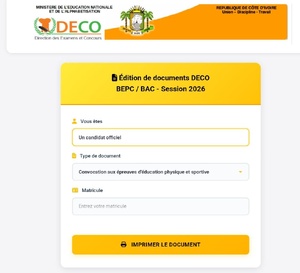 Bac 2026 en Côte d’Ivoire : comment télécharger sa convocation en ligne