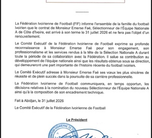 Éléphants:   Emerse Faé viré!