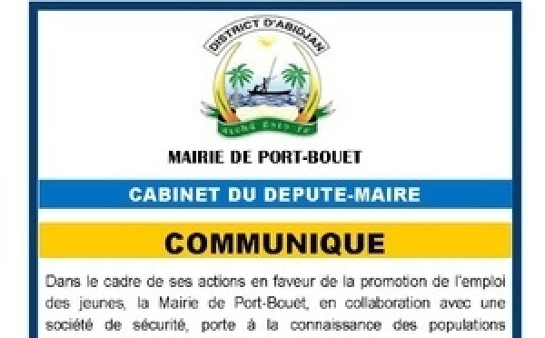 Emploi des jeunes : Dr Emou Sylvestre lance un recrutement à Port-Bouët