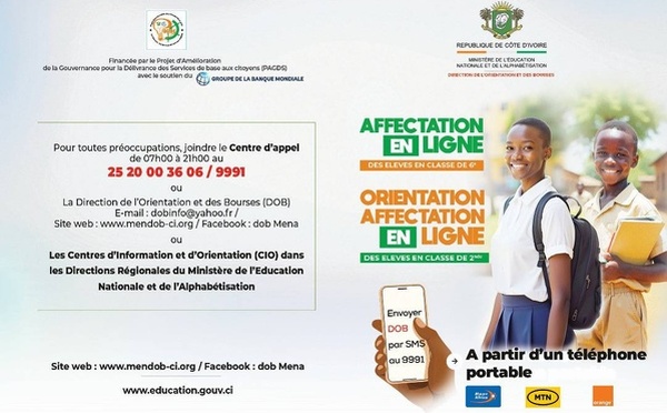 Orientation en 6e et 2nde : la DOB précise les règles, vers une orientation 100 % numérique des élèves ivoiriens