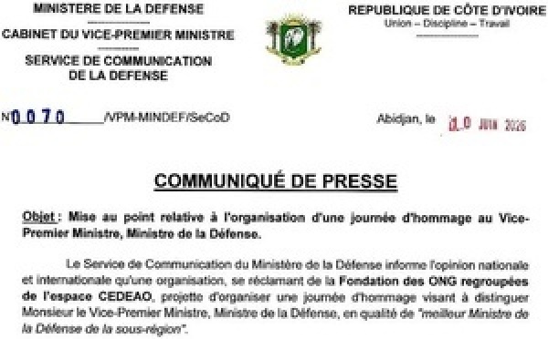 Hommage à Téné Birahima Ouattara : le ministère de la Défense exige l’arrêt de l’initiative