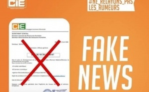 Alerte à l’arnaque : une fausse offre de recrutement de la CIE circule sur les réseaux sociaux