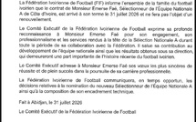 Éléphants:   Emerse Faé viré!