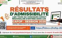 CAFOP 2026 : les résultats d’admissibilité disponibles, le test psychotechnique fixé au 18 août